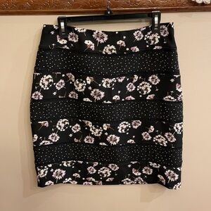 NWOT White house Black market straight black with floral and polkadots stations